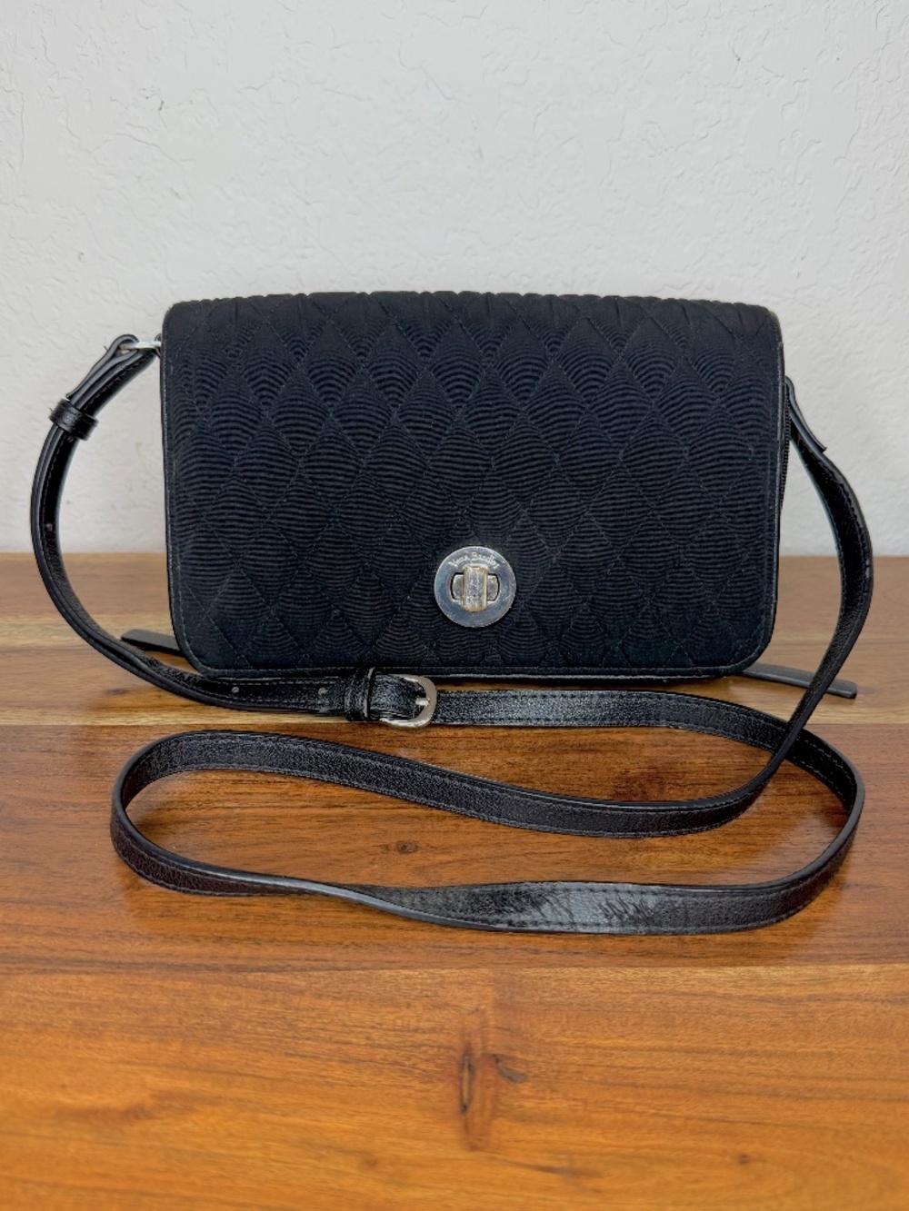 Vera Bradley Turnlock Black Crossbody Bag